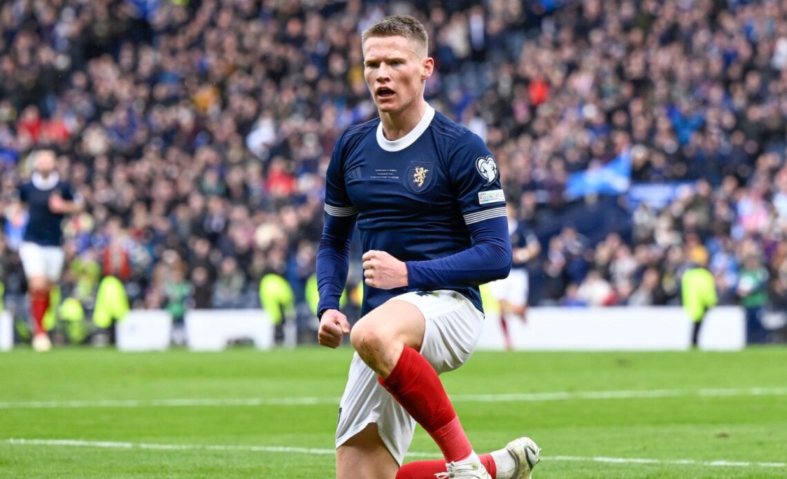 Scott McTominay celebrates after scoring for Scotland in a 3-0 Euro 2024 qualifying win over Cyprus