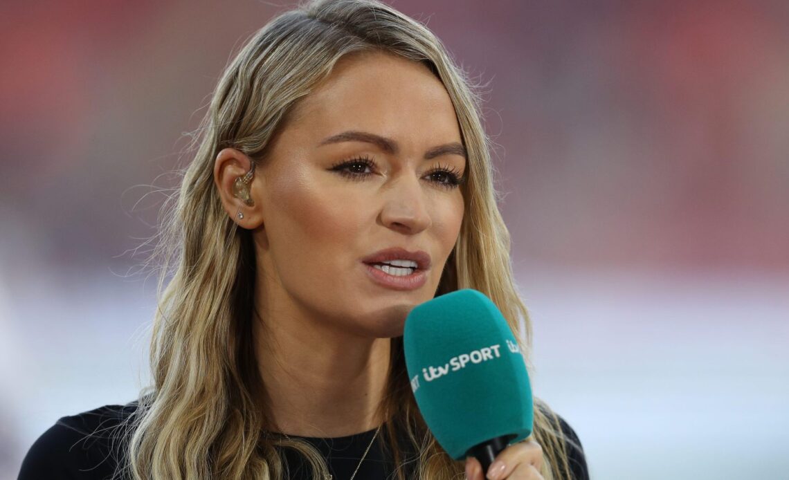 Laura Woods presenting a match for ITV