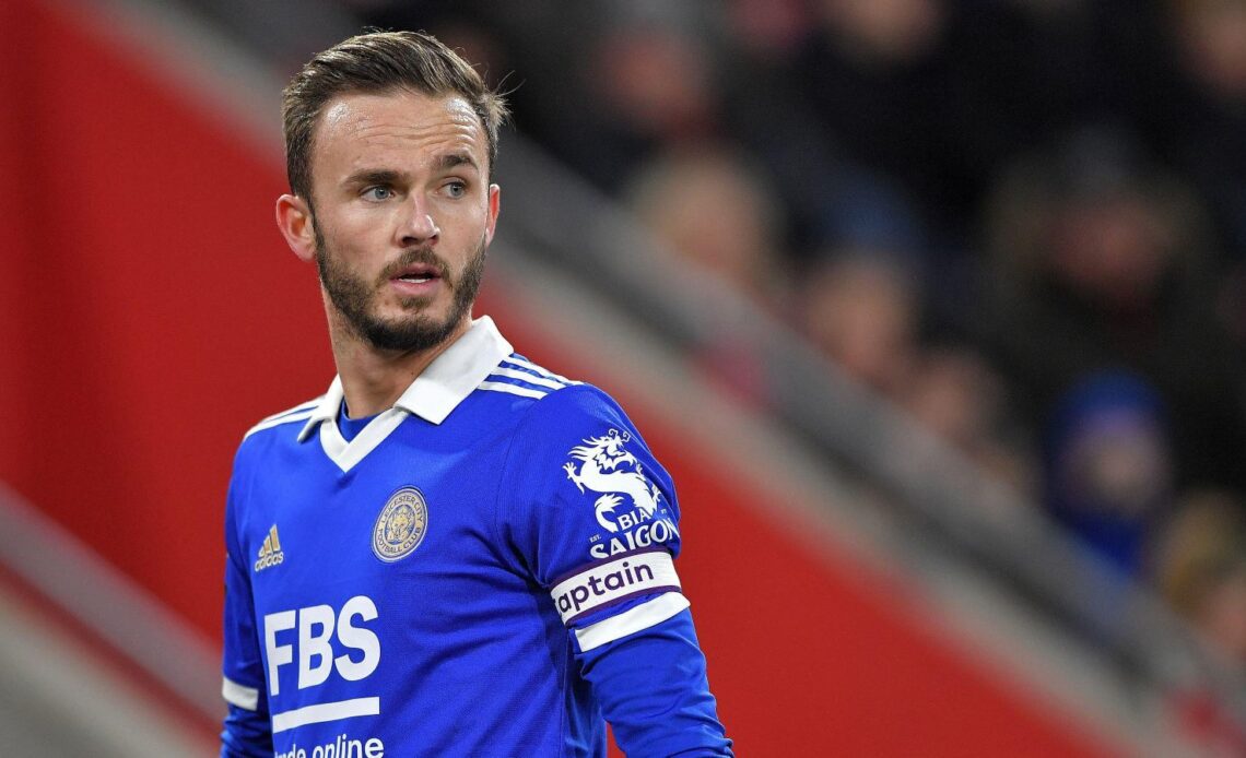 Leicester playmaker James Maddison during a match