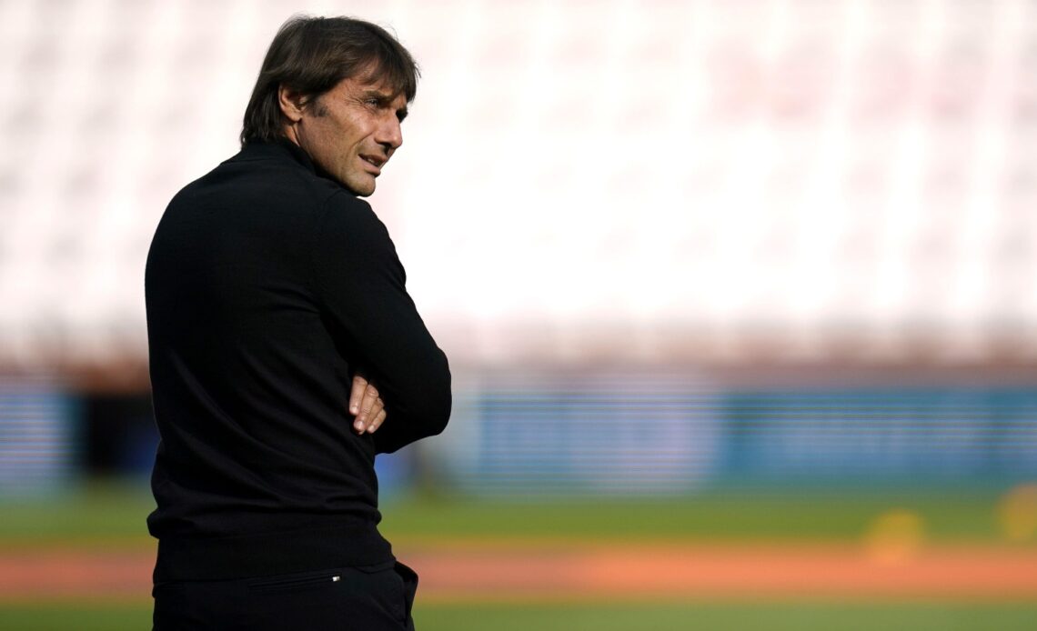 Tottenham boss Antonio Conte looks over his shoulder