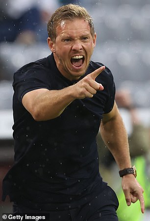 Julian Nagelsmann (pictured) is being tipped as the bookies' favourite to succeed Antonio Conte as Tottenham's next permanent manager