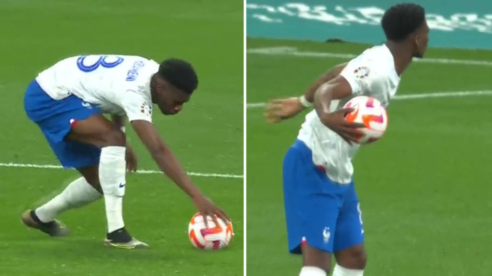 Video: Real Madrid star Tchouameni gives away one of the most bizarre free-kicks you will ever see