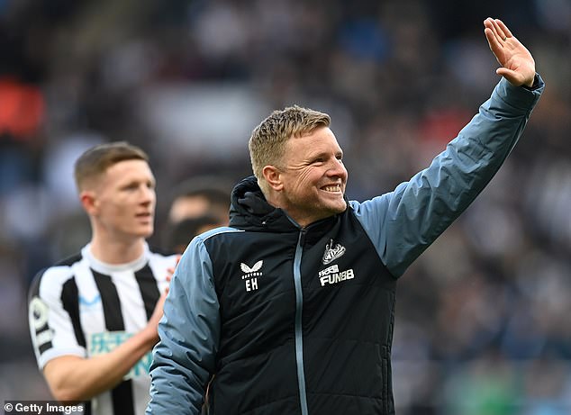 It was a joyous day for the Magpies and manager Eddie Howe (pictured) - below, Sportsmail reporter Craig Hope argues why the Red Devils will finish below Newcastle this campaign