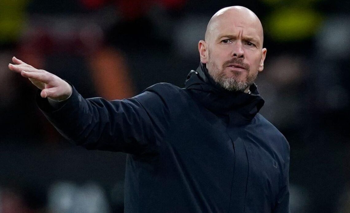Erik ten Hag on the touchline during Manchester United's Europa League draw with Sevilla.