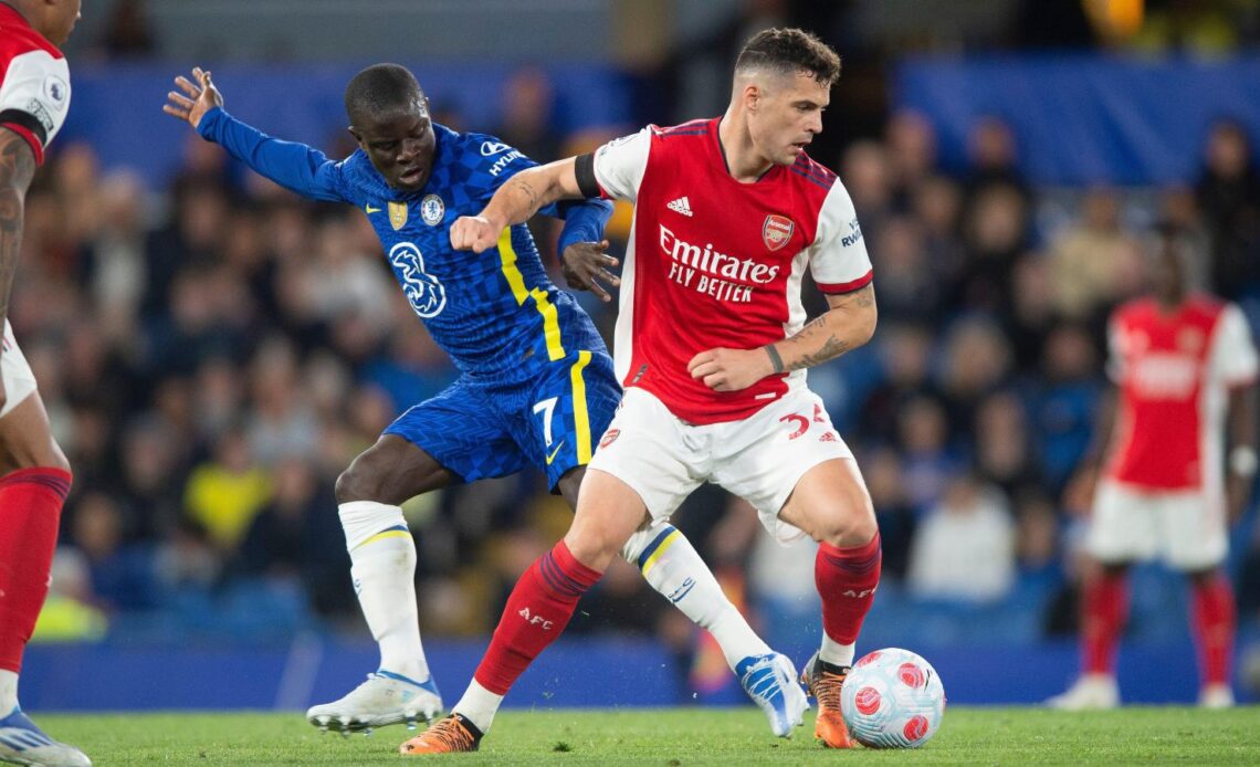 Kante and Xhaka during a match