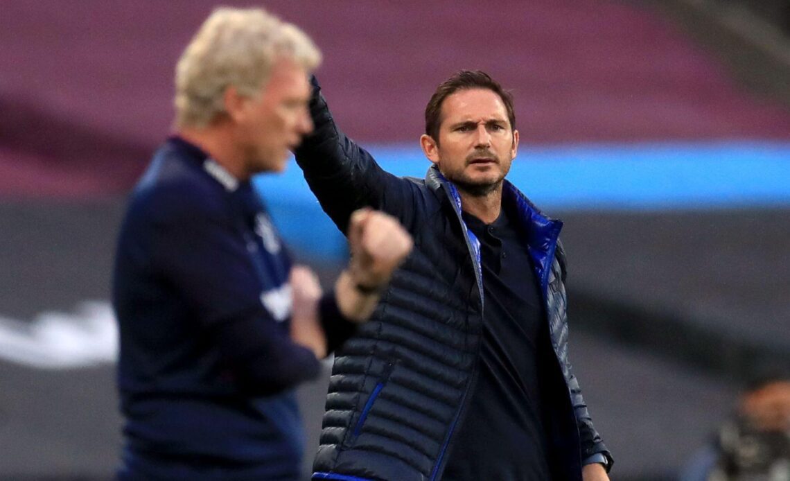 Frank Lampard points instructions to his players