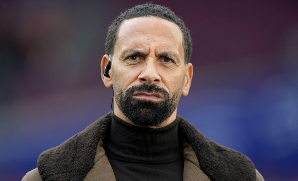 Man Utd legend Rio Ferdinand looks direcetly into the camera