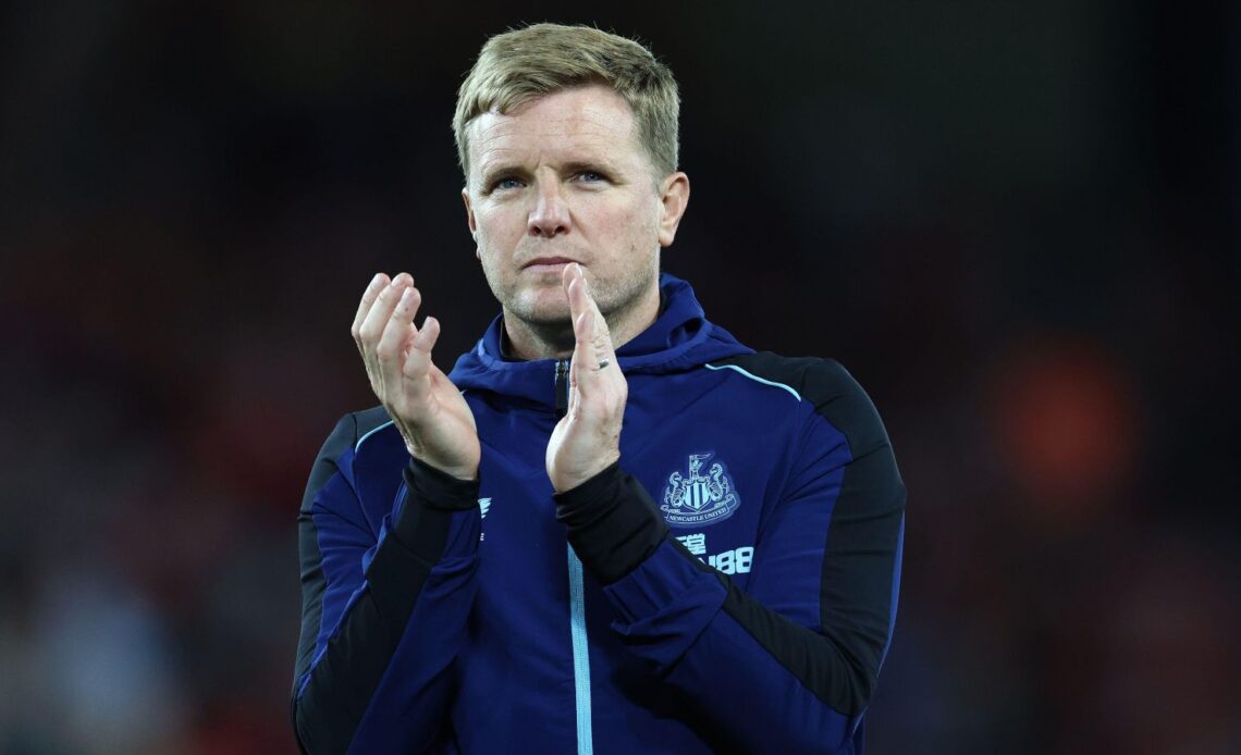 Newcastle boss Eddie Howe claps the supporters