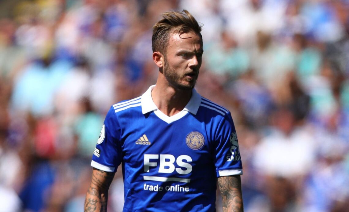 James Maddison on the pitch for Leicester