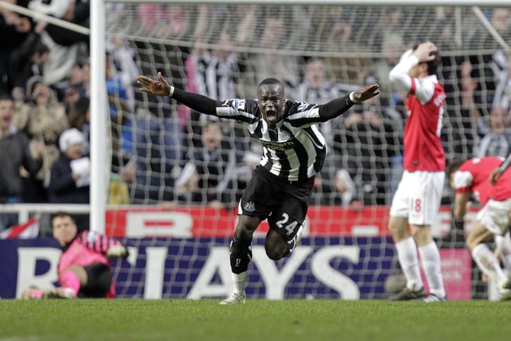 Cheick Tiote scores a dramatic equaliser for Newcastle against Arsenal