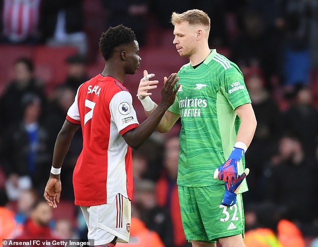 Aaron Ramsdale (right) and Bukayo Saka (left) are understood to be close to signing new deals