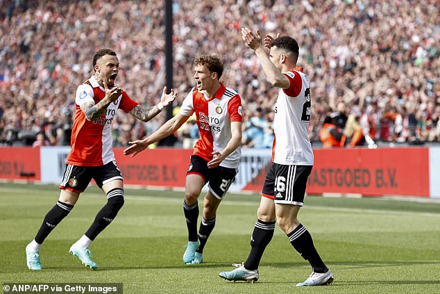 The Dutch side (above) eased past mid-table outfit to seal their first championship since 2017