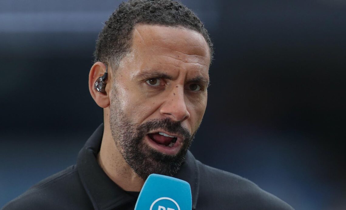 Rio Ferdinand former Manchester United player gives an interview to BT Sport ahead of the Premier League match Manchester City vs Liverpool at Etihad Stadium