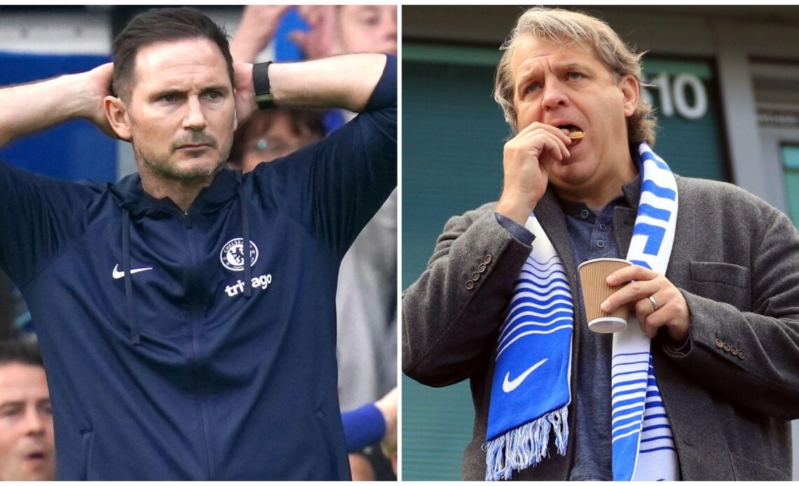 Chelsea interim manager Frank Lampard alongside club owner Todd Boehly.