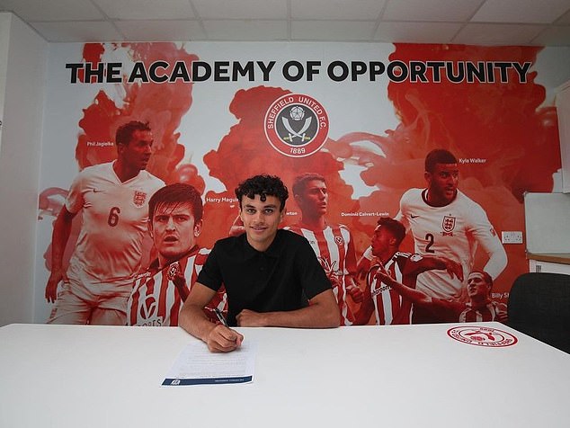 Ryan Giggs' son Zach (above) signed a youth contract with Sheffield United on Tuesday