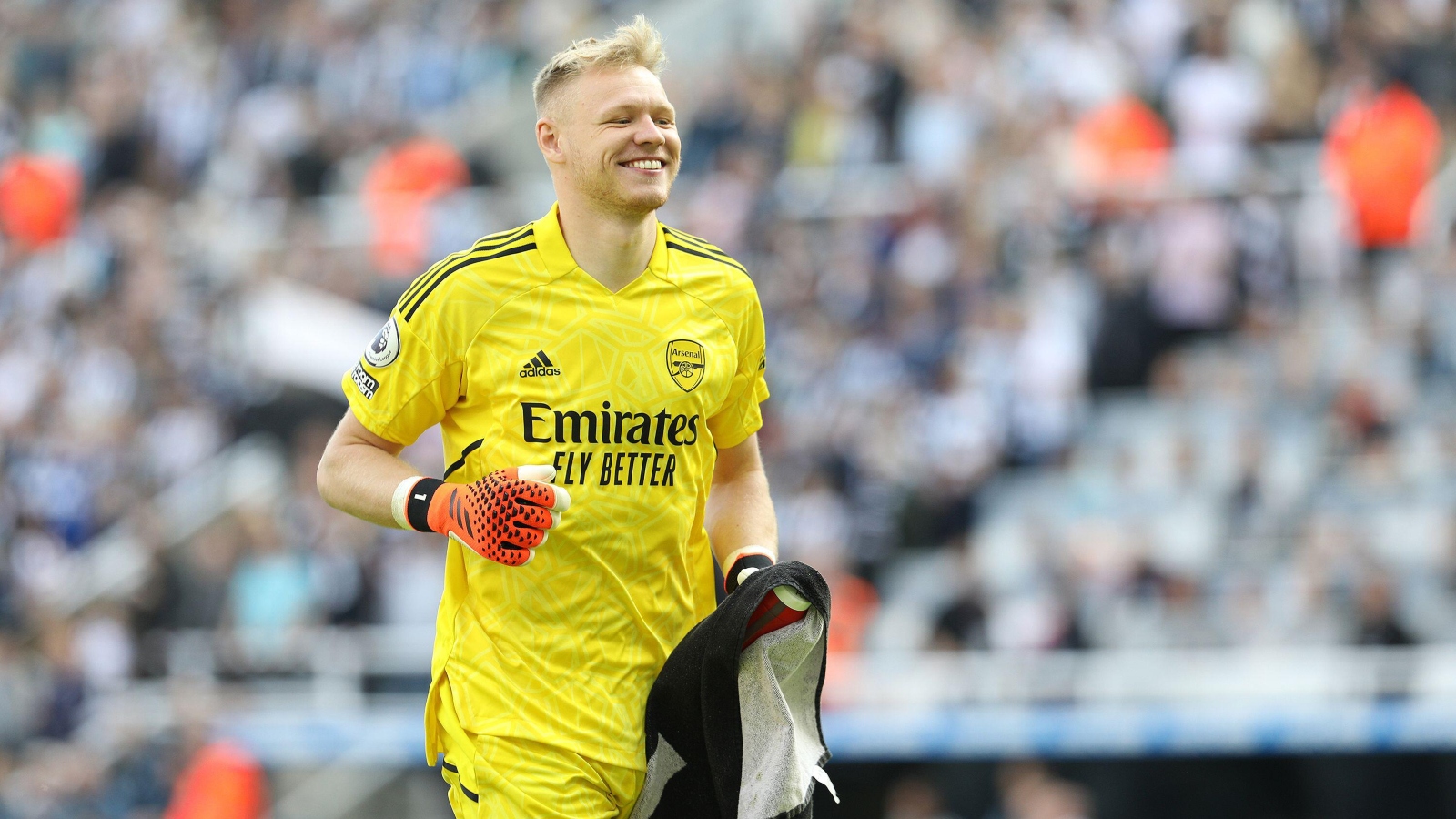 Aaron Ramsdale during the Premier League match between Newcastle United and Arsenal at St James' Park, Newcastle, May 2023.