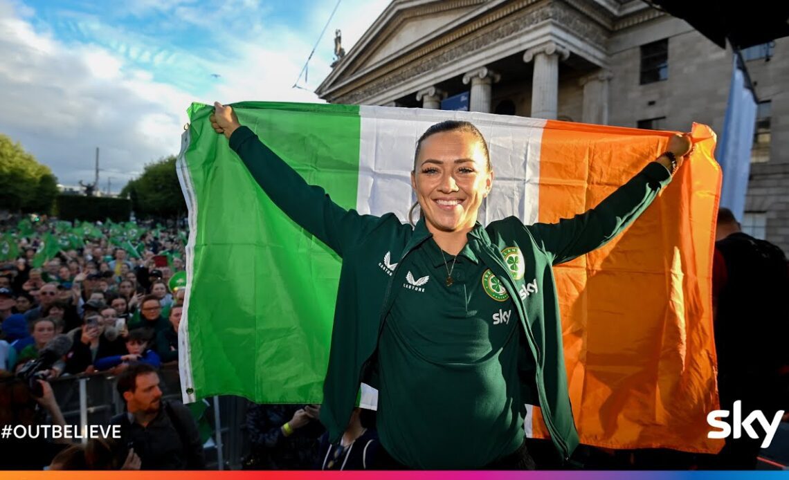 03.08.2023 Ireland Women National Football Team Homecoming. O'Connell Street #FIFAWWC #COYGIG