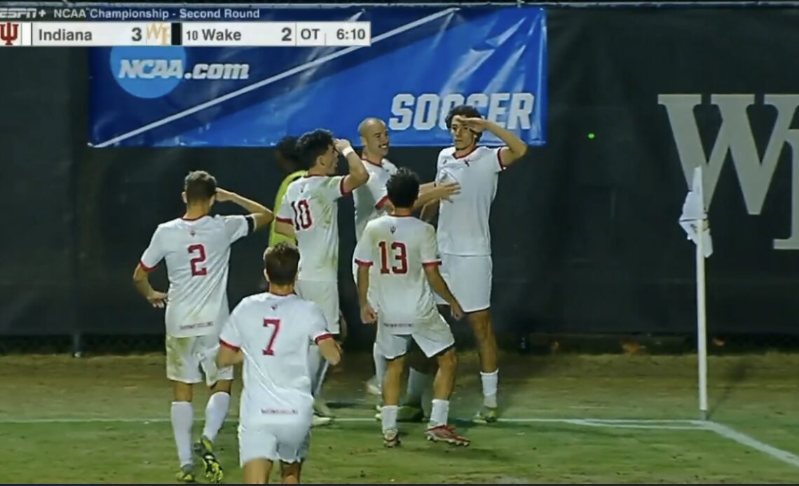 Incredible back-heel OT goal sends Indiana to the third round of the 2023 DI men's soccer tournament