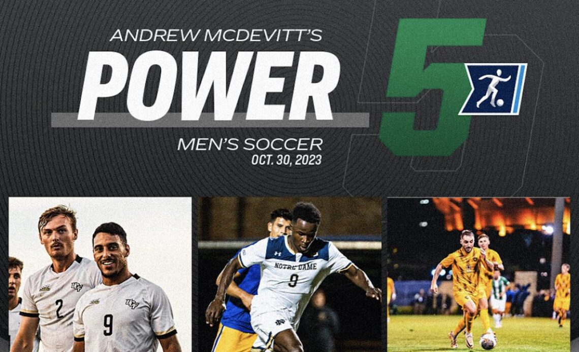 SMU slides in, UCF tops Week 10' men's soccer Power 5