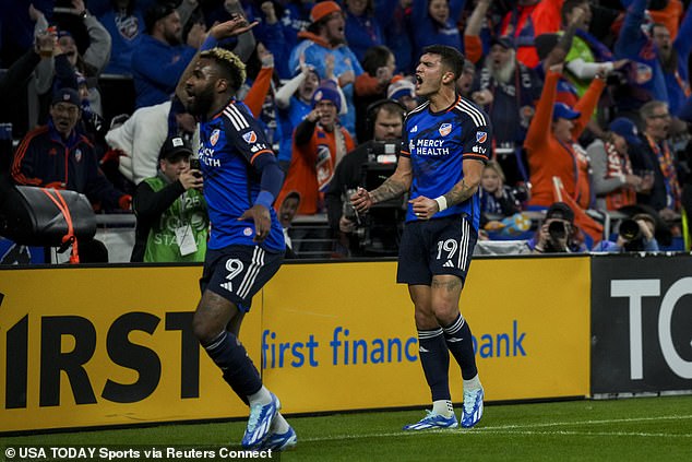 Vazquez celebrates his goal against the Columbus Crew in the conference finals last weekend