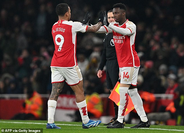 Concerns have been raised over whether Gabriel Jesus (left) and Eddie Nketiah (right) can fire them to the title this season