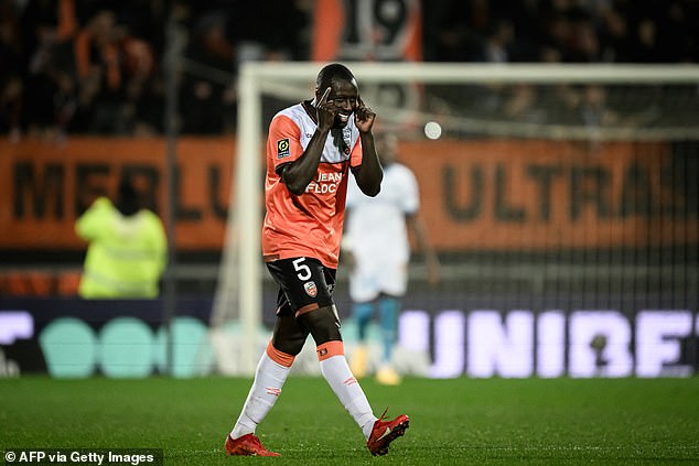 Benjamin Mendy (pictured) scored on his first start for Lorient against Marseille on Sunday