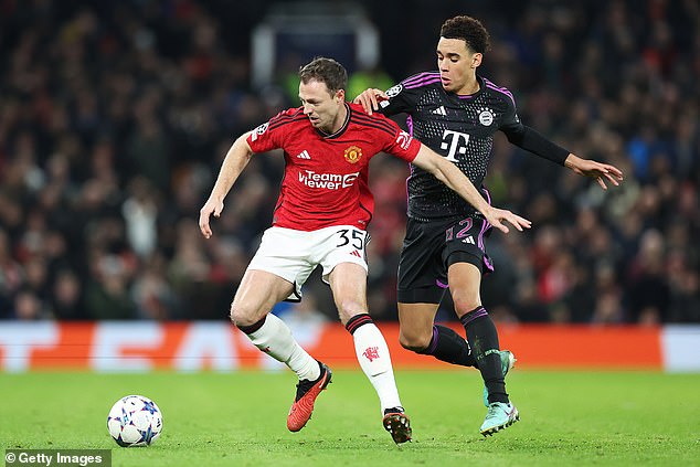 Evans played 50 minutes in United's midweek Champions League defeat against Bayern Munich