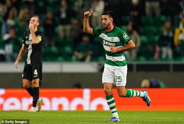 The Portuguese defender netted twice against Sturm in Lisbon's latest Europa League match