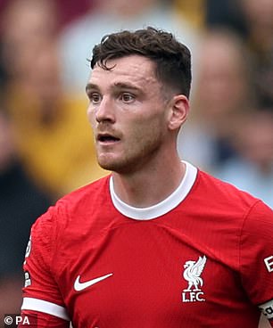 Andy Robertson had surgery on a dislocated shoulder in October