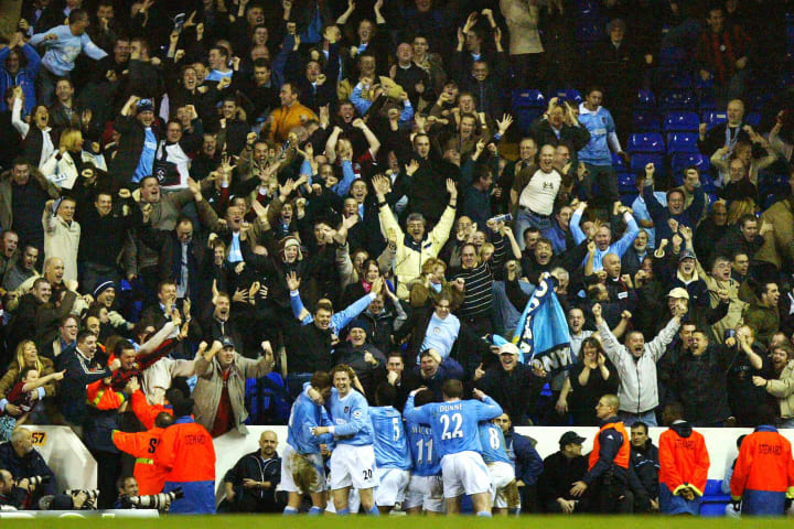 Manchester City players and supporters c