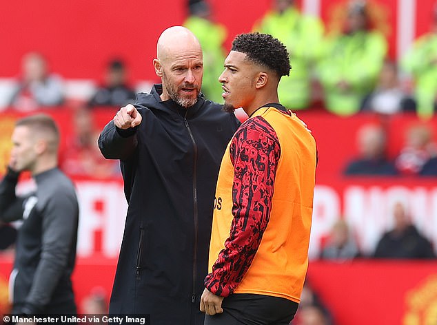 Sancho was banished to train with United's academy by Erik ten Hag earlier on this season