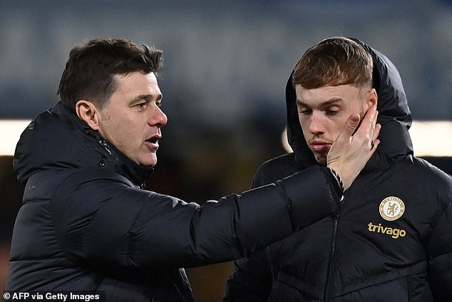 Pochettino grabbed Palmer after the match in what appeared to be a heated exchange