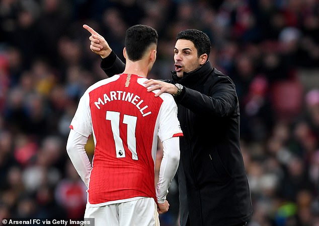 Gabriel Martinelli has struggled for goals recently but Arteta has backed him to bounce back