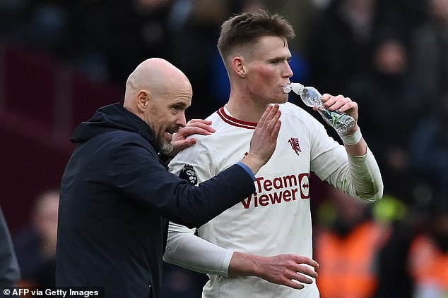 According to a report, the McTominay has won over manager Erik ten Hag (left) after nearly departing the club in the summer