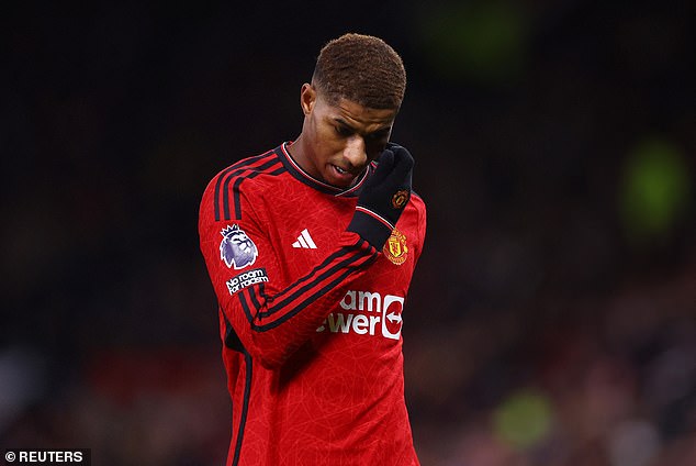 Rashford has scored four goals this season and finds himself in the middle of a storm after a '12-hour tequila bender' in Belfast