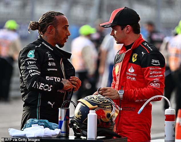 The Briton is expected to join Charles Leclerc (right) at the Scuderia after leaving Mercedes