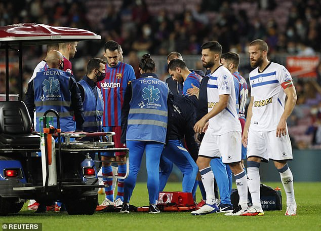 The striker required on-pitch medical attention shortly before half-time having complained of dizziness and shortness of breath during Barcelona's game with Alaves 2021