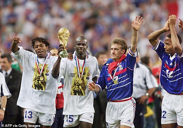 Lilian Thuram (second left) won the World Cup with France in 1998, but his son could be an even better player