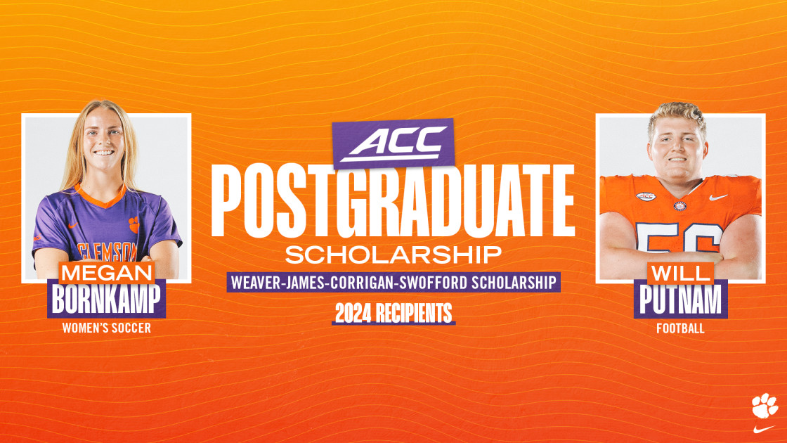 Bornkamp, Mackiewicz, Putnam and Sylla Earn ACC Postgraduate Recognition – Clemson Tigers Official Athletics Site