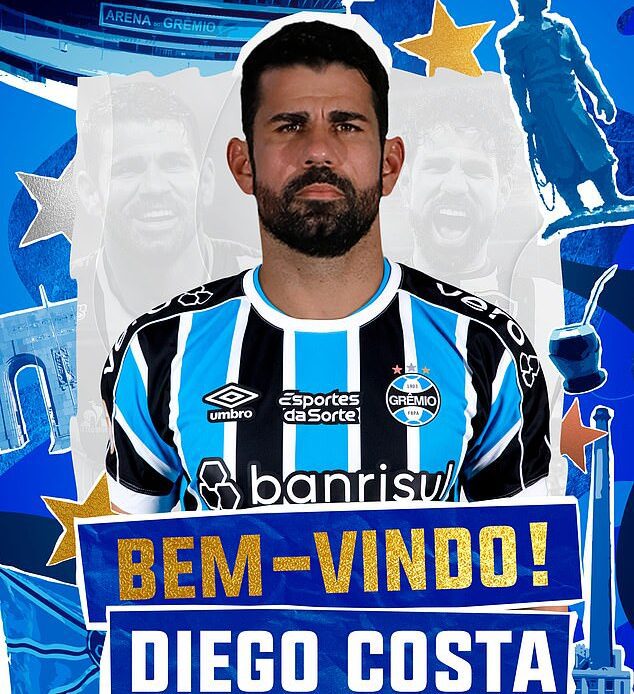 Diego Costa has joined Brazilian side Gremio after ending his short spell with Botafogo