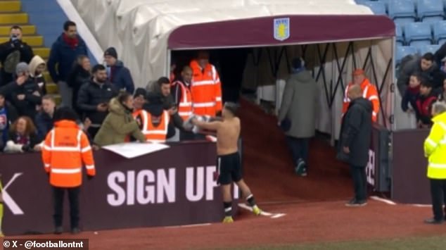 Bruno Guimaraes traded his shirt with a fan for two Kinder Bueno packets after Newcastle's 3-1 win at Aston Villa