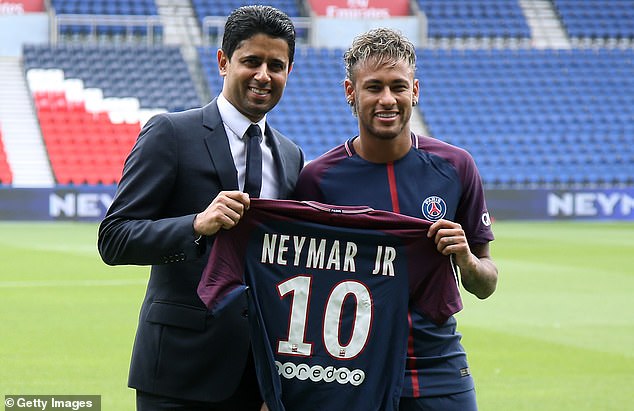 The French giants signed Neymar for a world record fee of £190million in the summer of 2017