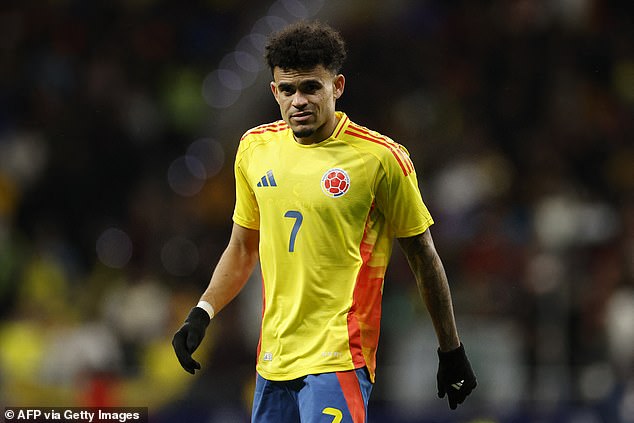 The forward was on international duty with Colombia despite concerns over a groin problem