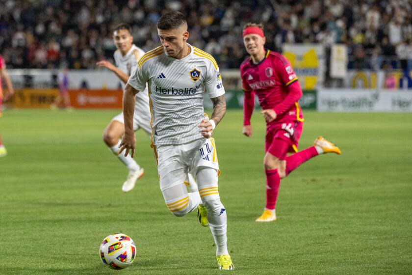 CARSON, CA - MARCH 16: Gabriel Pec #11 of Los Angeles Galaxy during the match.