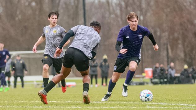 Louisville City FC in preseason action against Pittsburgh Riverhounds SC