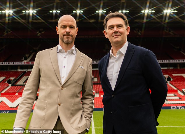 Ten Hag also paid tribute to outgoing football director John Murtough (R) and urged his bosses to appoint a replacement quickly