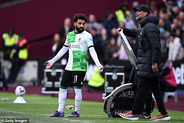 The winger was seemingly at odds with outgoing manager Jurgen Klopp when substituted on against West Ham on Saturday afternoon
