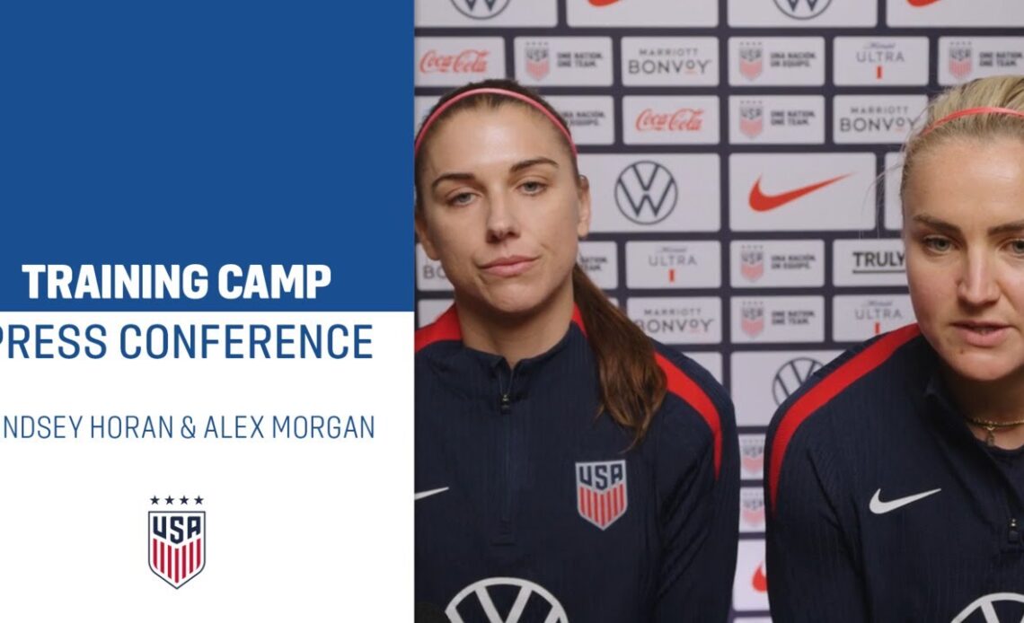 TRAINING CAMP PRESS CONFERENCE: Lindsey Horan & Alex Morgan | April 3, 2024 | 2024 SheBelieves