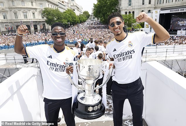 The England international heaped praise on winger Vinicius Jnr (left) during a recent interview