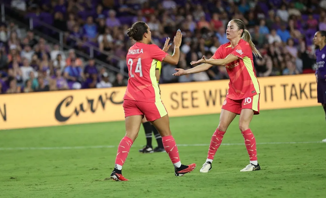 GOAL | Izzy D'Aquila scores first-ever NWSL goal to pull one back against Orlando
